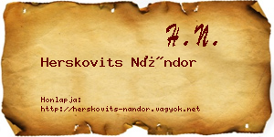 Herskovits Nándor névjegykártya